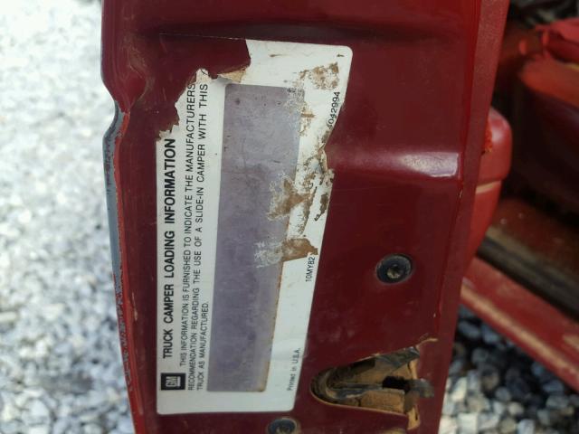 1GCCS14R9M8187025 - 1991 CHEVROLET S TRUCK S1 RED photo 10