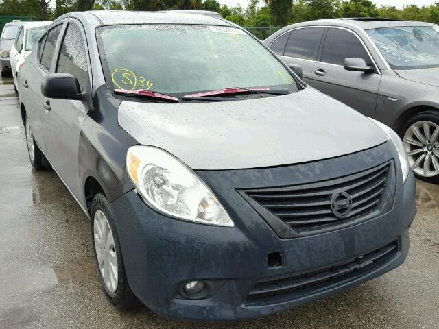 3N1CN7AP0EL833474 - 2014 NISSAN VERSA S GRAY photo 1