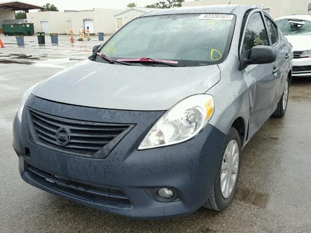 3N1CN7AP0EL833474 - 2014 NISSAN VERSA S GRAY photo 2