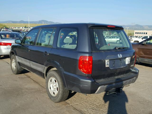 2HKYF18114H530796 - 2004 HONDA PILOT LX GREEN photo 3