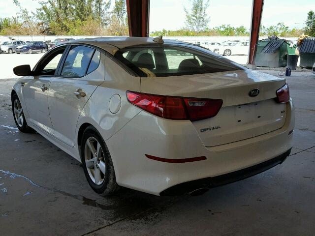 KNAGM4A72F5572346 - 2015 KIA OPTIMA WHITE photo 3