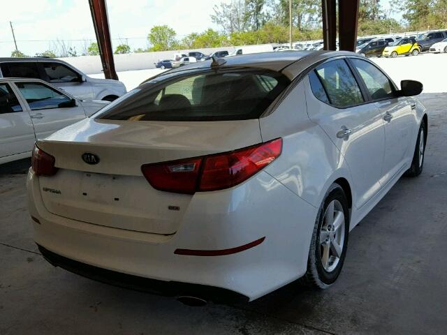 KNAGM4A72F5572346 - 2015 KIA OPTIMA WHITE photo 4