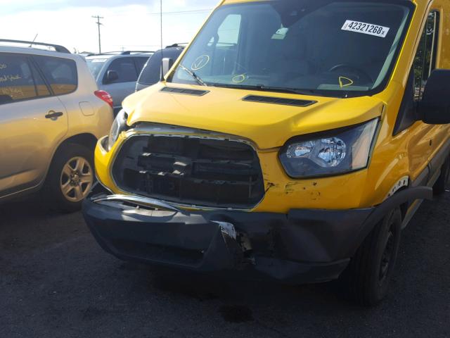 1FTNR1CM1FKA50497 - 2015 FORD TRANSIT T- YELLOW photo 9