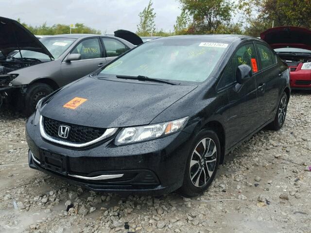 2HGFB2F58DH039201 - 2013 HONDA CIVIC LX BLACK photo 2