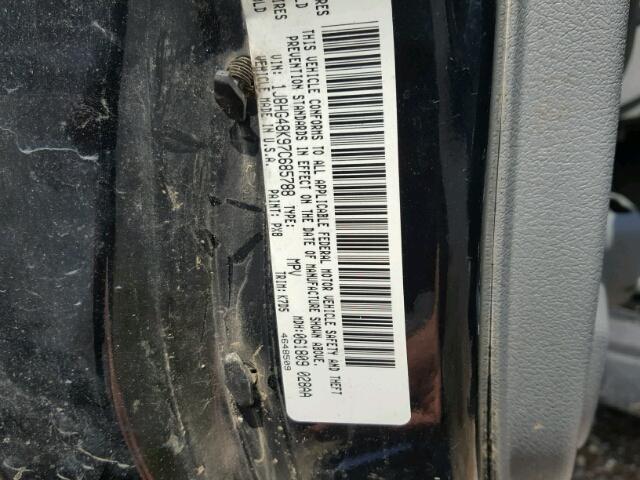 1J8HG48K97C685788 - 2007 JEEP COMMANDER BLACK photo 10