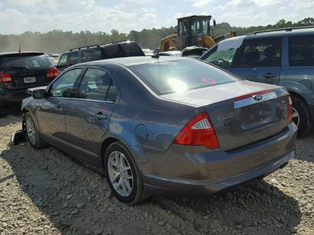 3FAHP0JA9CR425376 - 2012 FORD FUSION SEL GRAY photo 3