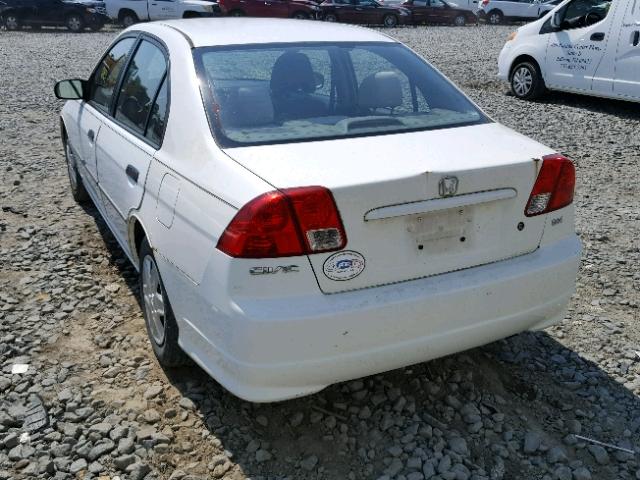 2HGES151X4H512715 - 2004 HONDA CIVIC DX WHITE photo 3