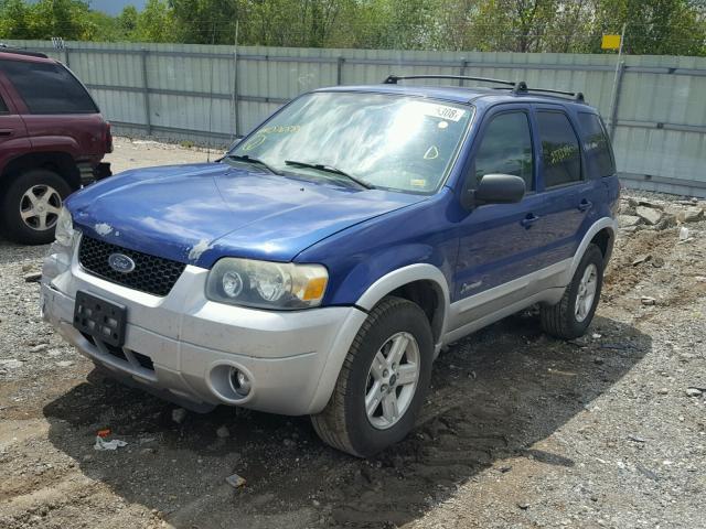 1FMYU95HX5KD76884 - 2005 FORD ESCAPE HEV BLUE photo 2