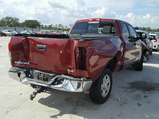 5TFBT54149X014939 - 2009 TOYOTA TUNDRA DOU MAROON photo 4