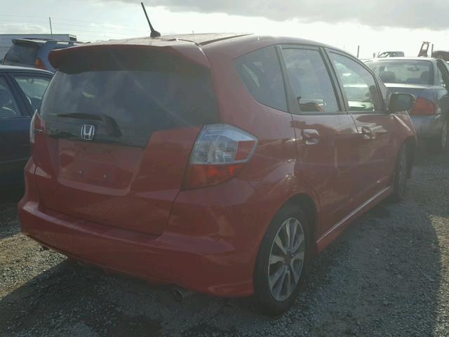 JHMGE8H53DC020650 - 2013 HONDA FIT SPORT RED photo 4