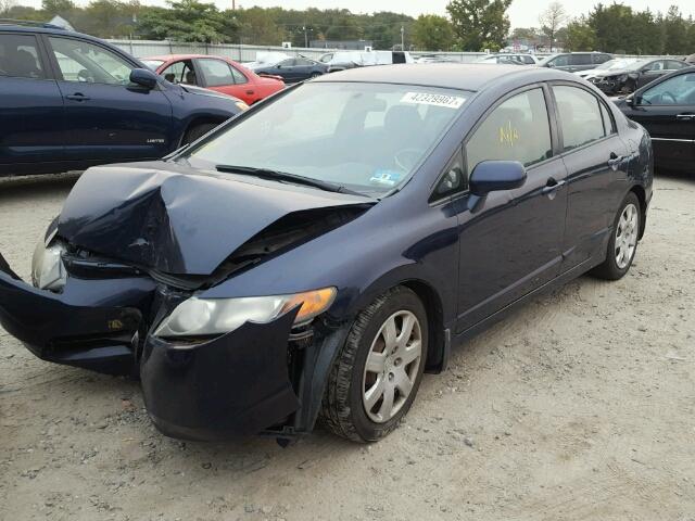 1HGFA16518L026070 - 2008 HONDA CIVIC LX BLUE photo 2