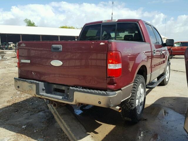 1FTPW14526KB04866 - 2006 FORD F150 SUPER MAROON photo 4