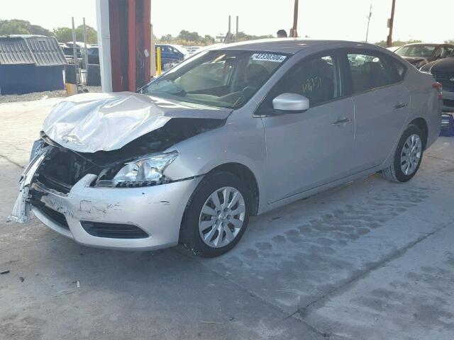 3N1AB7APXEY251207 - 2014 NISSAN SENTRA S/S SILVER photo 2