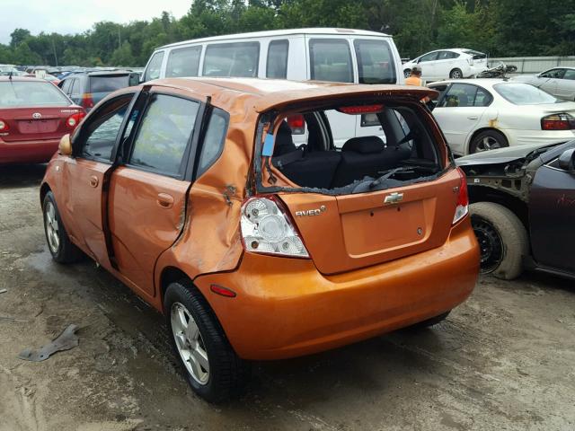 KL1TD66618B035220 - 2008 CHEVROLET AVEO BASE Orange photo 3