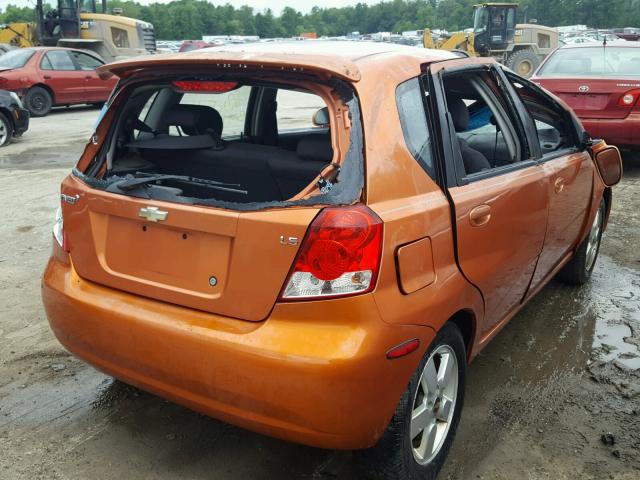 KL1TD66618B035220 - 2008 CHEVROLET AVEO BASE Orange photo 4