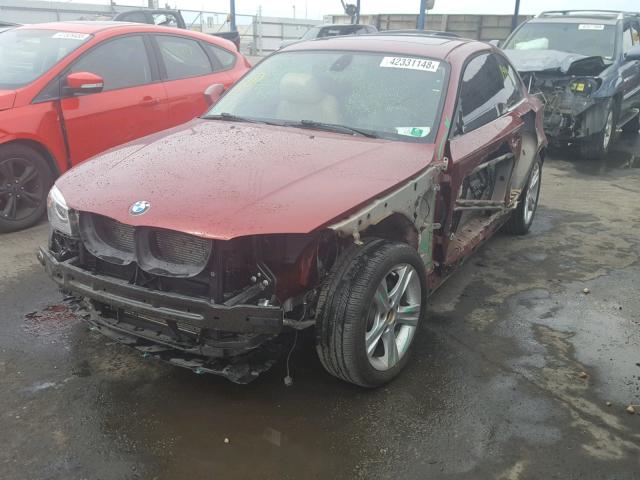 WBAUP7C53DVP25840 - 2013 BMW 128 I MAROON photo 2