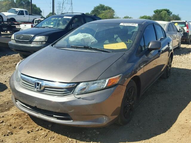 2HGFB2F54CH551522 - 2012 HONDA CIVIC LX BROWN photo 2