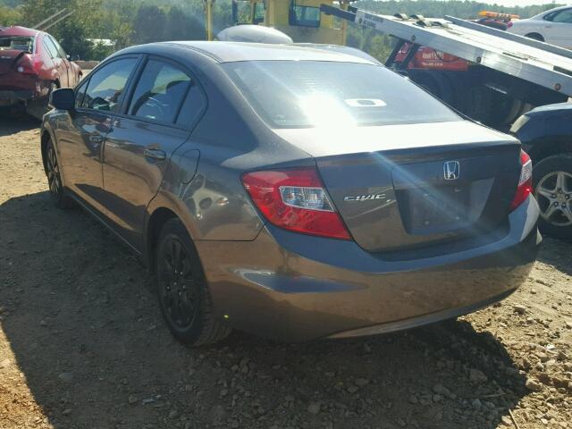 2HGFB2F54CH551522 - 2012 HONDA CIVIC LX BROWN photo 3