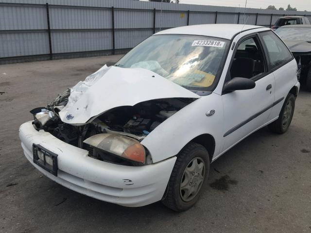 2C1MR2227Y6729159 - 2000 CHEVROLET METRO LSI WHITE photo 2