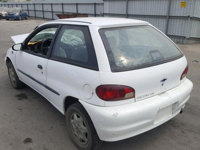 2C1MR2227Y6729159 - 2000 CHEVROLET METRO LSI WHITE photo 3