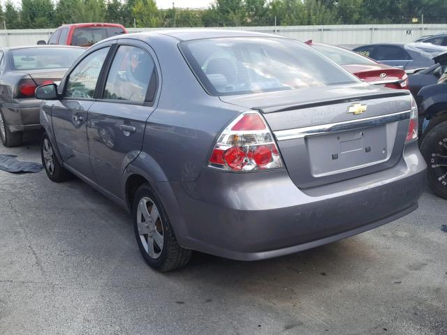 KL1TD5DE9BB222197 - 2011 CHEVROLET AVEO LS GRAY photo 3