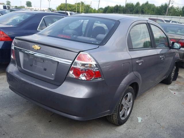 KL1TD5DE9BB222197 - 2011 CHEVROLET AVEO LS GRAY photo 4