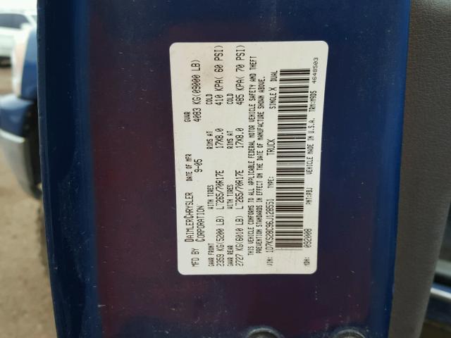 1D7KS28C96J128551 - 2006 DODGE RAM 2500 S BLUE photo 10