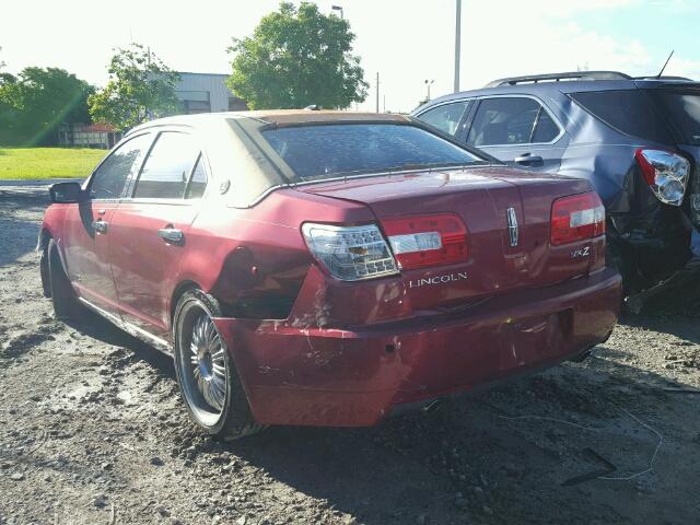 3LNHM26T28R660391 - 2008 LINCOLN MKZ MAROON photo 3