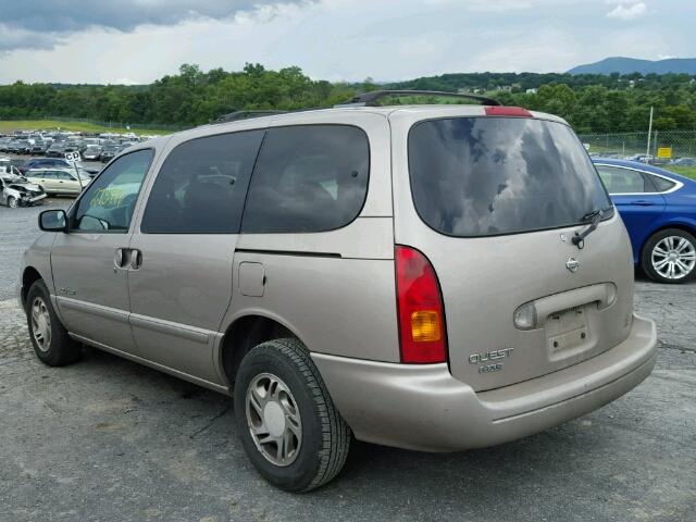 4N2XN11T6YD813925 - 2000 NISSAN QUEST SE TAN photo 3