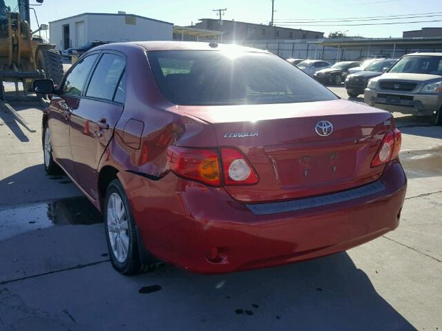 2T1BU40E69C130948 - 2009 TOYOTA COROLLA BA RED photo 3