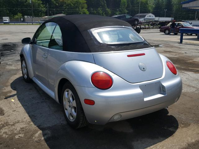 3VWCK21Y43M313042 - 2003 VOLKSWAGEN NEW BEETLE SILVER photo 3