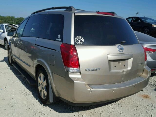 5N1BV28U84N358478 - 2004 NISSAN QUEST S GOLD photo 3