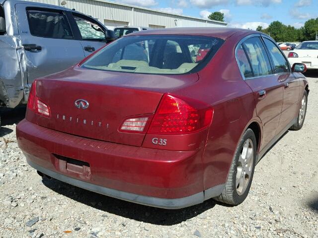 JNKCV51E33M309060 - 2003 INFINITI G35 RED photo 4