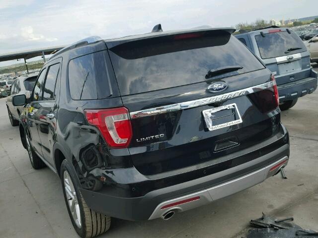 1FM5K7F82HGD84982 - 2017 FORD EXPLORER L BLACK photo 3