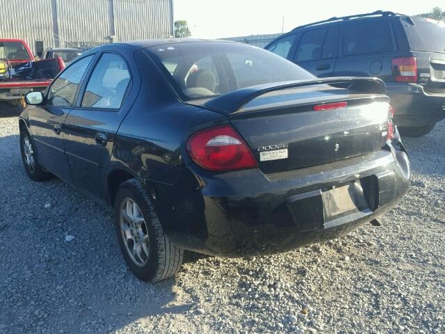 1B3ES56C73D257766 - 2003 DODGE NEON SXT BLACK photo 3