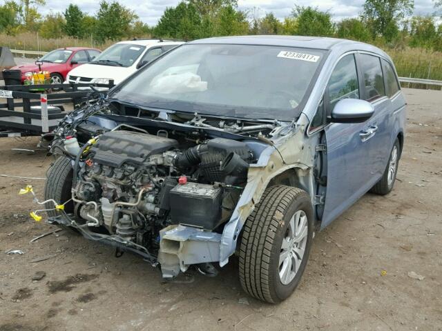 5FNRL5H6XEB128159 - 2014 HONDA ODYSSEY EX BLUE photo 2