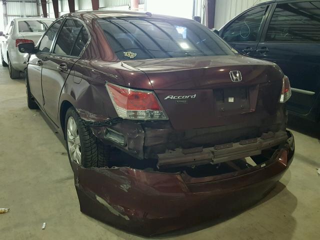 1HGCP2F86AA000535 - 2010 HONDA ACCORD EXL BURGUNDY photo 3