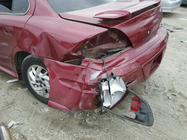 1G2NE52E25M129469 - 2005 PONTIAC GRAND AM S Tünd qırmızı foto 9