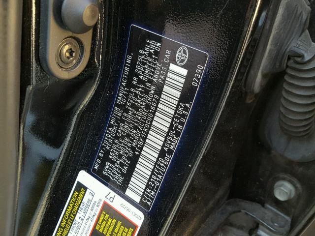 4T1BF1FK0CU016679 - 2012 TOYOTA CAMRY BASE BLACK photo 10