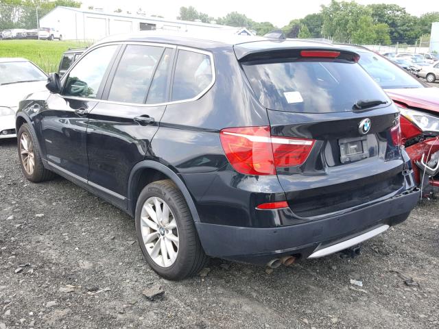 5UXWX5C50CL720412 - 2012 BMW X3 XDRIVE2 BLACK photo 3