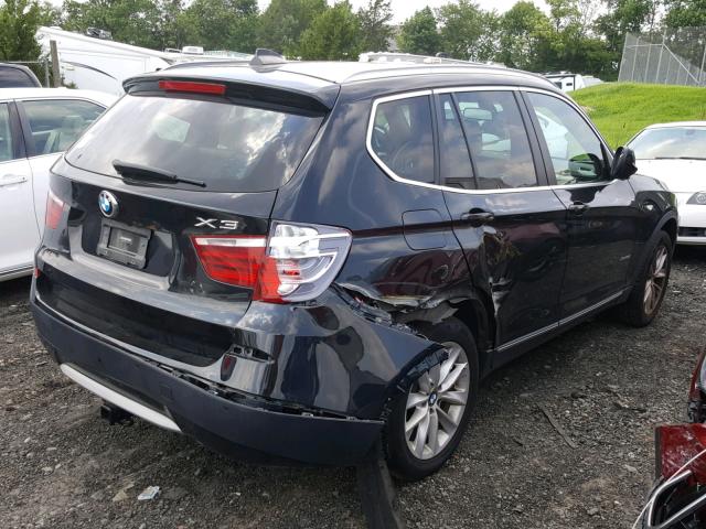 5UXWX5C50CL720412 - 2012 BMW X3 XDRIVE2 BLACK photo 4
