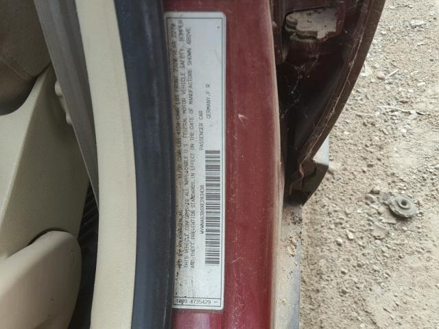 WVWNA63B6XE283438 - 1999 VOLKSWAGEN PASSAT GLS MAROON photo 10