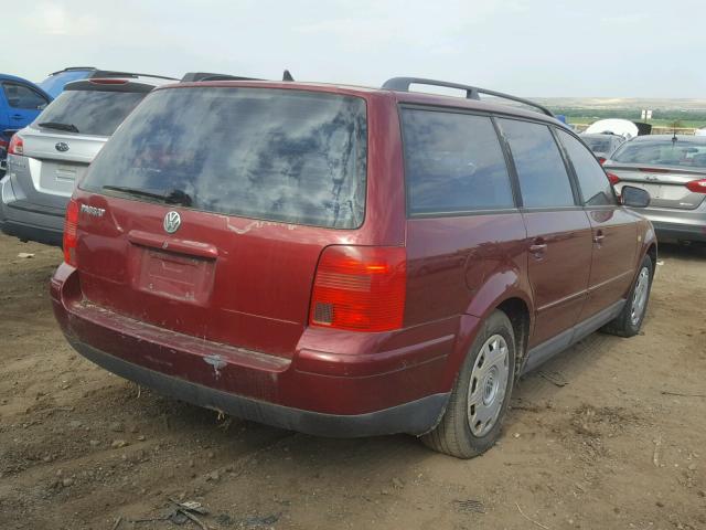 WVWNA63B6XE283438 - 1999 VOLKSWAGEN PASSAT GLS MAROON photo 4