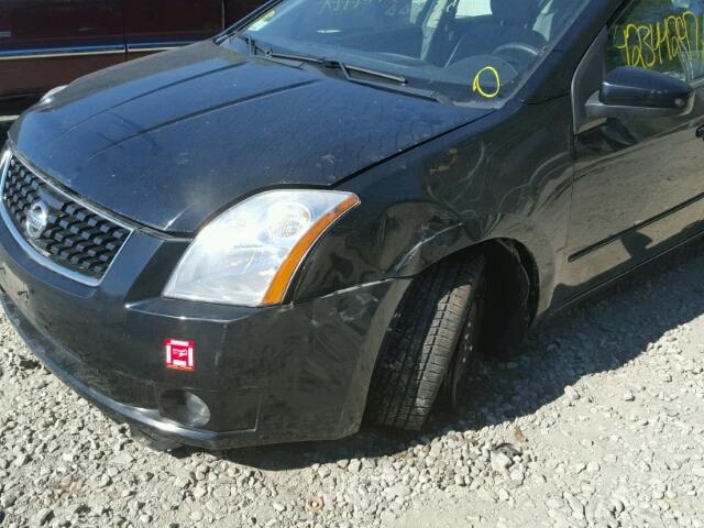 3N1AB61E18L626301 - 2008 NISSAN SENTRA BLACK photo 9