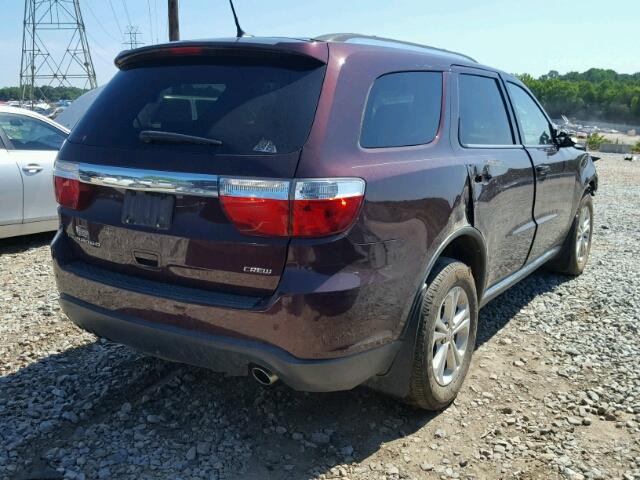 1C4RDHDGXCC257137 - 2012 DODGE DURANGO CR MAROON photo 4