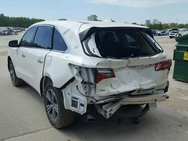 5FRYD3H3XHB013549 - 2017 ACURA MDX WHITE photo 3