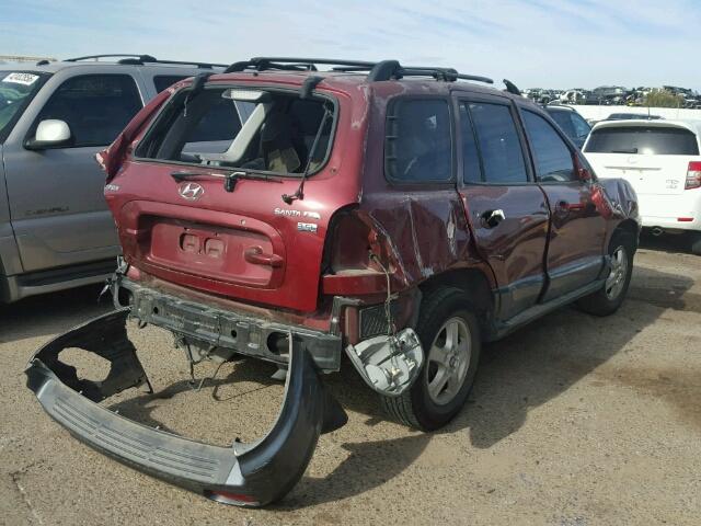 KM8SC13E34U789008 - 2004 HYUNDAI SANTA FE G MAROON photo 4