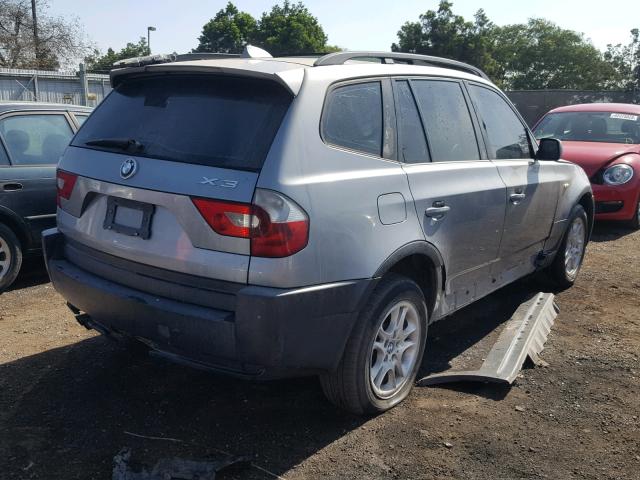 WBXPA73404WC39303 - 2004 BMW X3 2.5I GRAY photo 4