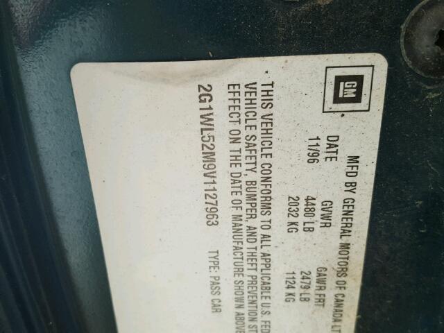 2G1WL52M9V1127963 - 1997 CHEVROLET LUMINA BAS მწვანე ფოტო 10