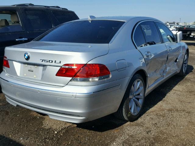 WBAHN83527DT70893 - 2007 BMW 750 SILVER photo 4